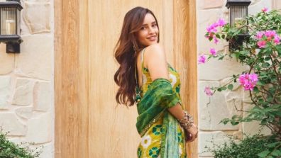Triptii Dimri Brings Fresh Ethnic Glam In Green And Yellow Printed Saree Look