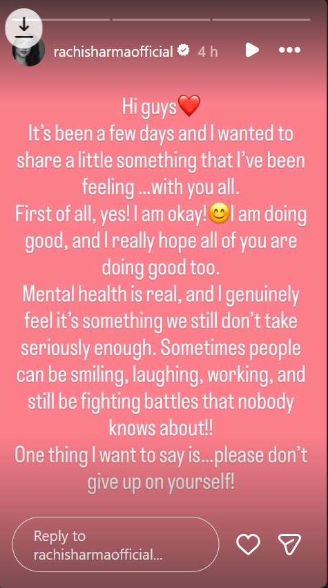 Amid Sanchita Ugale's Death, Rachi Sharma Speaks On Mental Health: