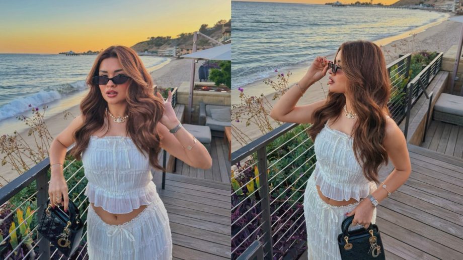 Avneet Kaur Owns Chic Vacation Style in a Breezy White Co-ord Set 1000704