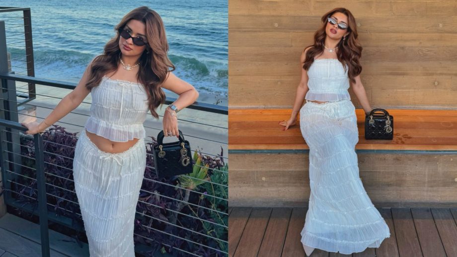 Avneet Kaur Owns Chic Vacation Style in a Breezy White Co-ord Set 1000706