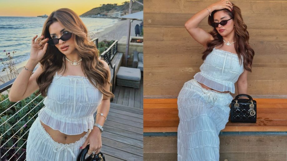 Avneet Kaur Owns Chic Vacation Style in a Breezy White Co-ord Set 1000707