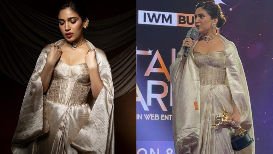 Bhumi Pednekar Commands Regal Glam in a Sculpted Gold Ensemble 1000742