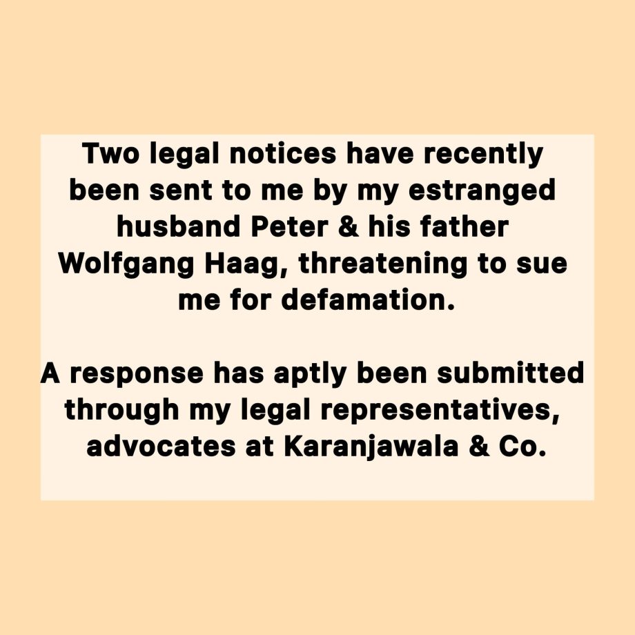 Celina Jaitly Responds to Legal Notices From Estranged Husband Peter Haag and Father-in-Law Wolfgang Haag 999334