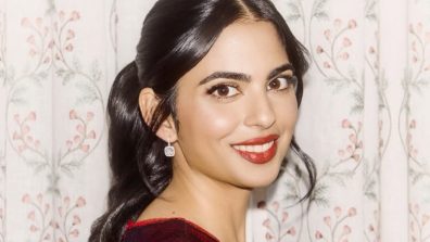 Isha Ambani in Sculpted Red Ensemble at Serpentine Summer Party