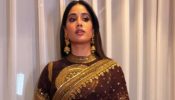 Janhvi Kapoor Serves Old-World Glamour in a Rich Brown Saree at Peddi Event