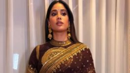 Janhvi Kapoor Serves Old-World Glamour in a Rich Brown Saree at Peddi Event