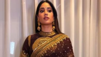 Janhvi Kapoor Serves Old-World Glamour in a Rich Brown Saree at Peddi Event