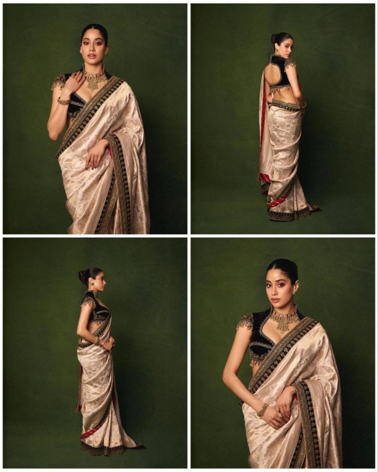 Janhvi Kapoor Stuns in a Regal Saree Look, Fans Can’t Take Their Eyes Off Her 1000798