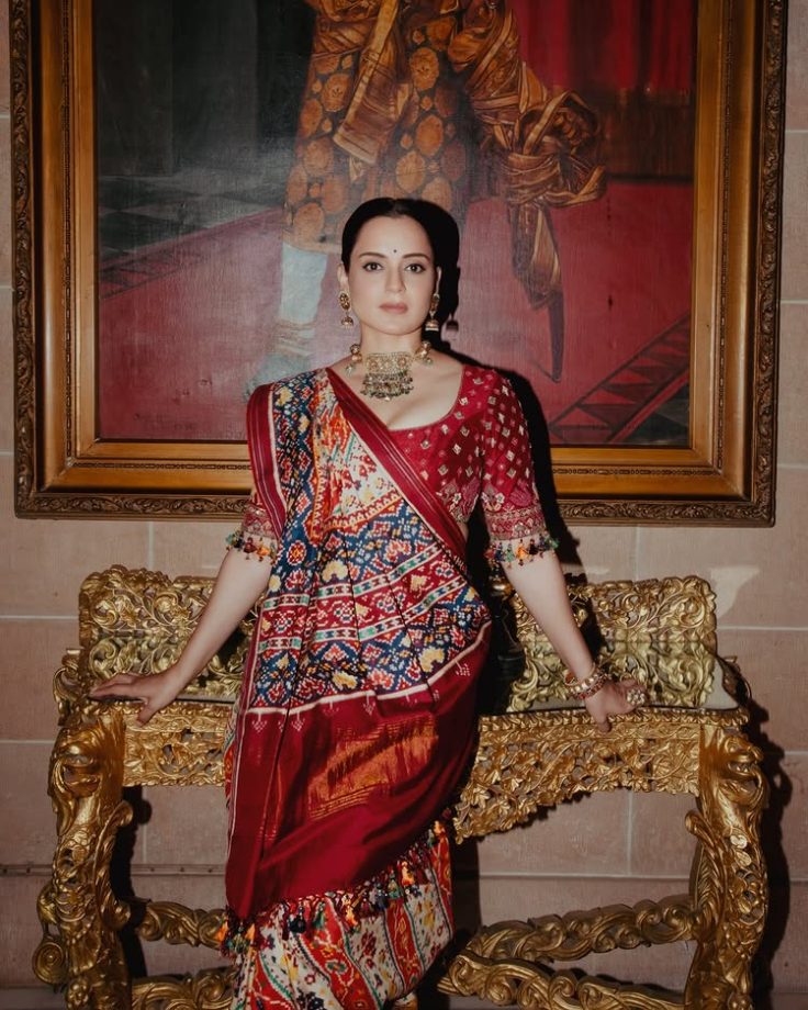 Kangana Ranaut in Patan Patola Saree at Bharat Bhagya Vidhata Premiere in Jodhpur 999986