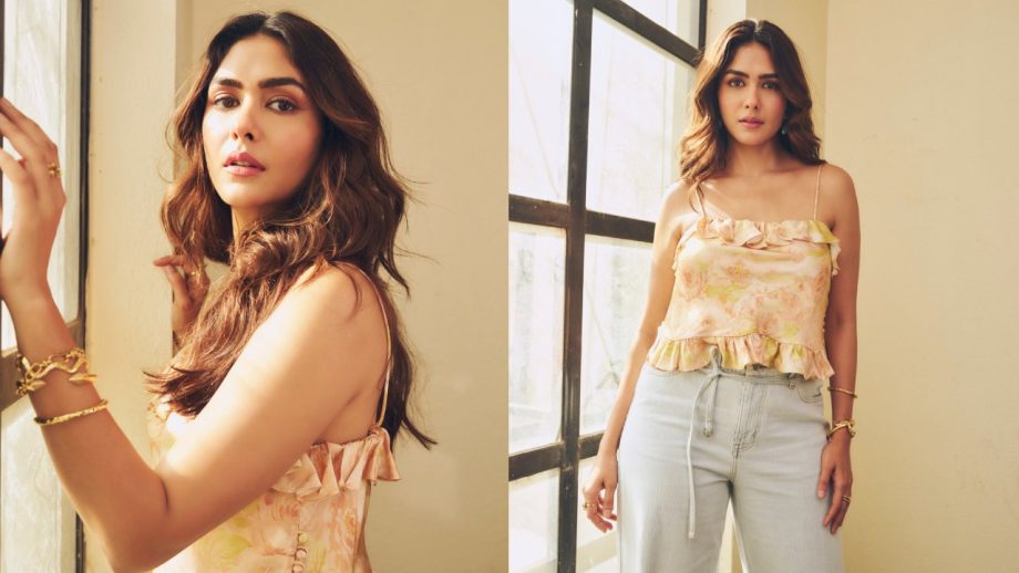 Mrunal Thakur Brings In Summer Magic In Cute Floral Top With Flared Bottom—See Pics 1000144