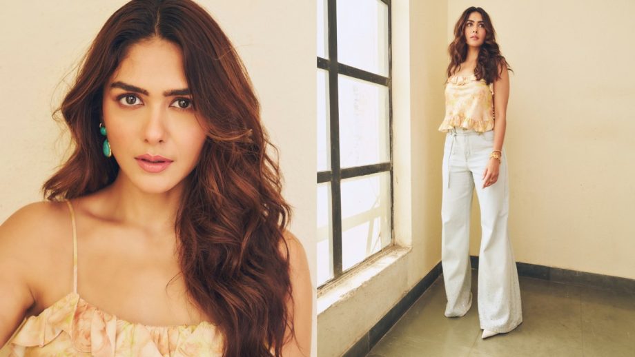 Mrunal Thakur Brings In Summer Magic In Cute Floral Top With Flared Bottom—See Pics 1000145