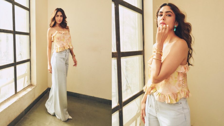 Mrunal Thakur Brings In Summer Magic In Cute Floral Top With Flared Bottom—See Pics 1000146