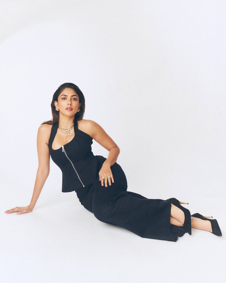 Mrunal Thakur Keeps It Sharp and Sleek in Black Dress, Masters Modern Minimal Glam 999378