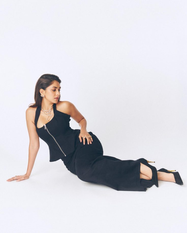 Mrunal Thakur Keeps It Sharp and Sleek in Black Dress, Masters Modern Minimal Glam 999380
