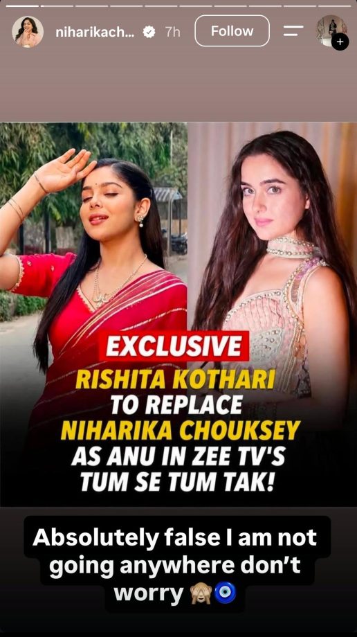 Niharika Chouksey Rejects Rumors Of Her Exit From Tumm Se Tumm Tak: 