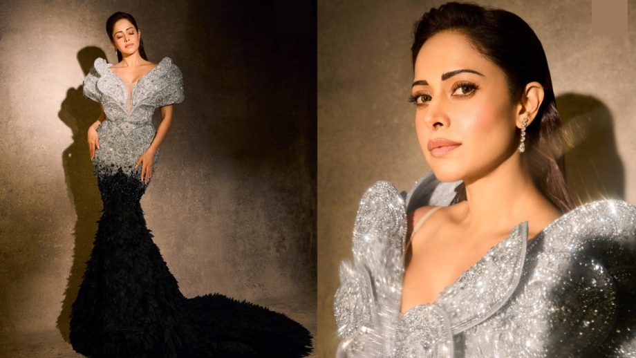 Nushrratt Bharuccha Turns Heads in a Dramatic Black and Silver Gown 1000812