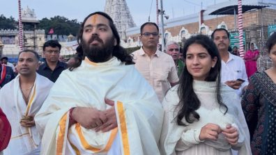 Radhika Merchant Keeps It Graceful in White Ethnic Wear During Tirumala Visit with Mukesh Ambani and Anant Ambani
