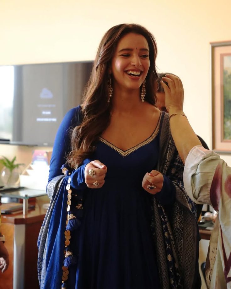 Tripti Dimri Turns Heads in a Royal Blue Anarkali Suit 1000054