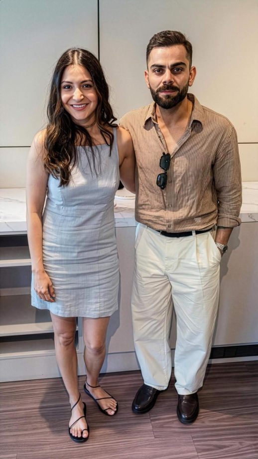 Virat Kohli, Anushka Sharma Cheer for Team India at Lord's; Her Ice Blue Dress Steals the Show 1