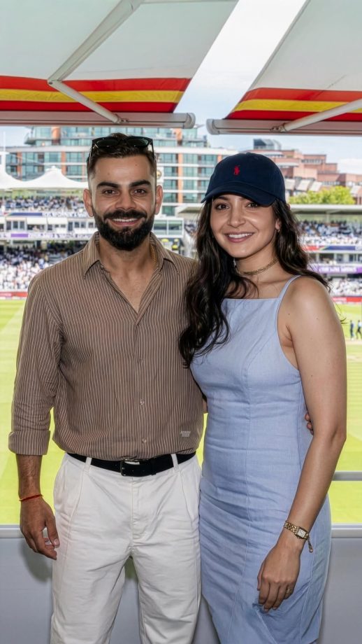 Virat Kohli, Anushka Sharma Cheer for Team India at Lord's; Her Ice Blue Dress Steals the Show 1