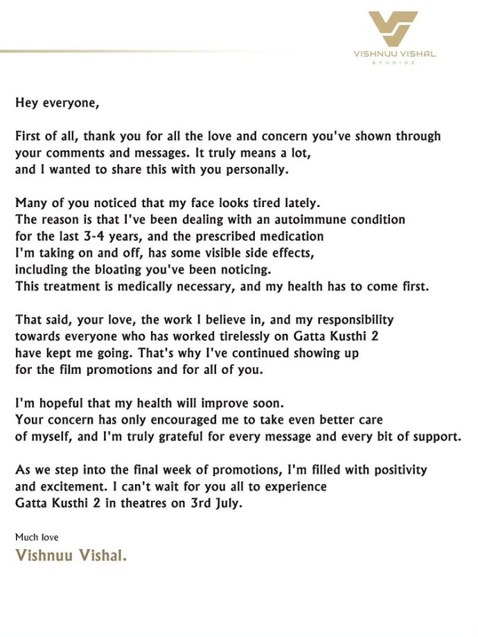 Vishnu Vishal Continues To Promote Gatta Kusthi 2 Despite Battling Autoimmune Condition: 'Dealing With It For 3-4 Years' 1001352