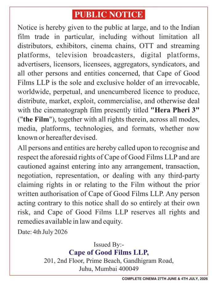 Akshay Kumar's Cape of Good Films Stakes Claim to Hera Pheri 3, Challenges Firoz Nadiadwala 1