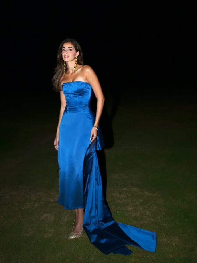 Ananya Panday Slays Blue Strapless Gown 1