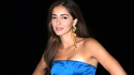 Ananya Panday Slays Blue Strapless Gown
