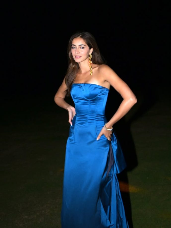 Ananya Panday Slays Blue Strapless Gown 1