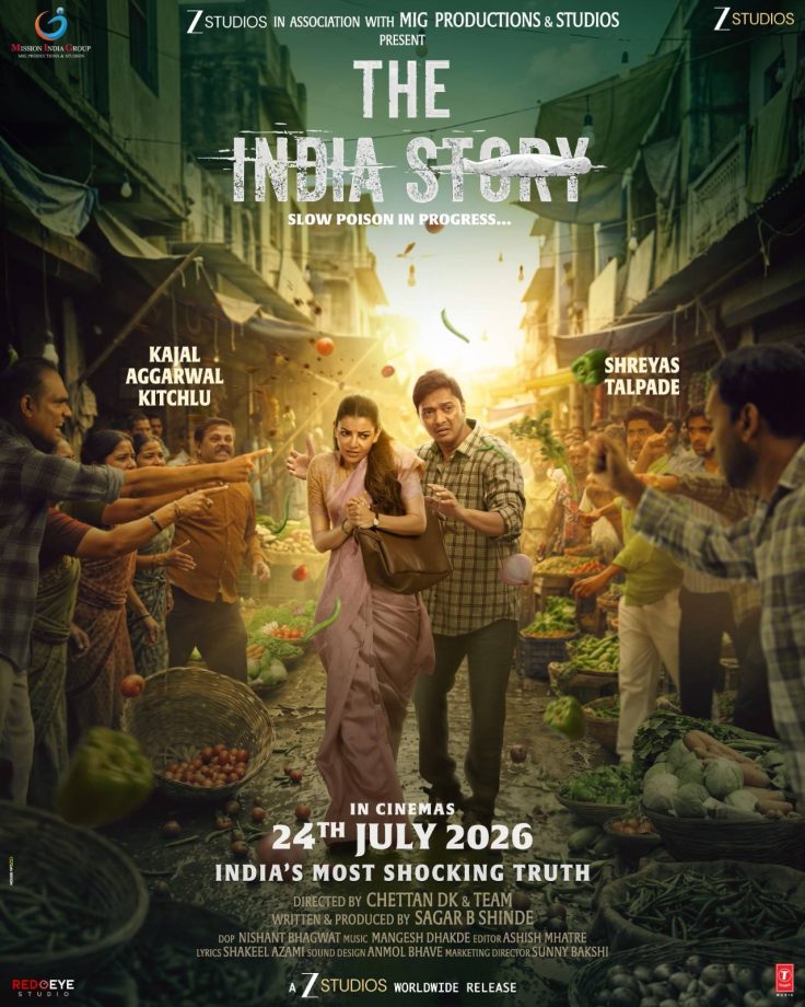 Another Hard-Hitting Poster of The India Story Unveiled; Kajal Aggarwal and Shreyas Talpade Confront an Angry Mob 1