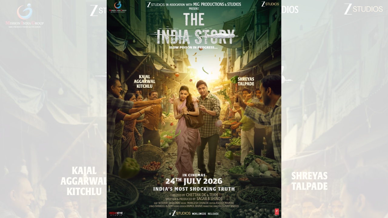 Another Hard-Hitting Poster of The India Story Unveiled; Kajal Aggarwal and Shreyas Talpade Confront an Angry Mob 1