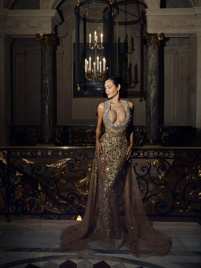 Esha Gupta Turns Up the Glamour in a Dazzling Gold Gown 1