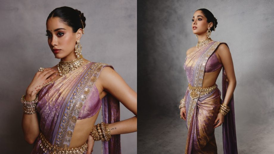 Janhvi Kapoor in a Custom Manish Malhotra Banarasi Saree for Anshula Kapoor and Rohan Thakkar's Wedding Reception 1