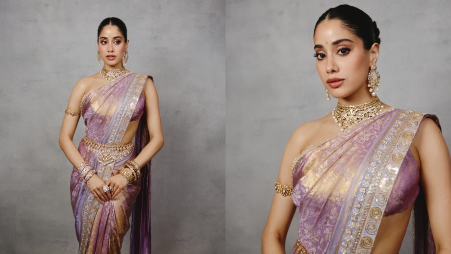 Janhvi Kapoor in a Custom Manish Malhotra Banarasi Saree for Anshula Kapoor and Rohan Thakkar's Wedding Reception 1