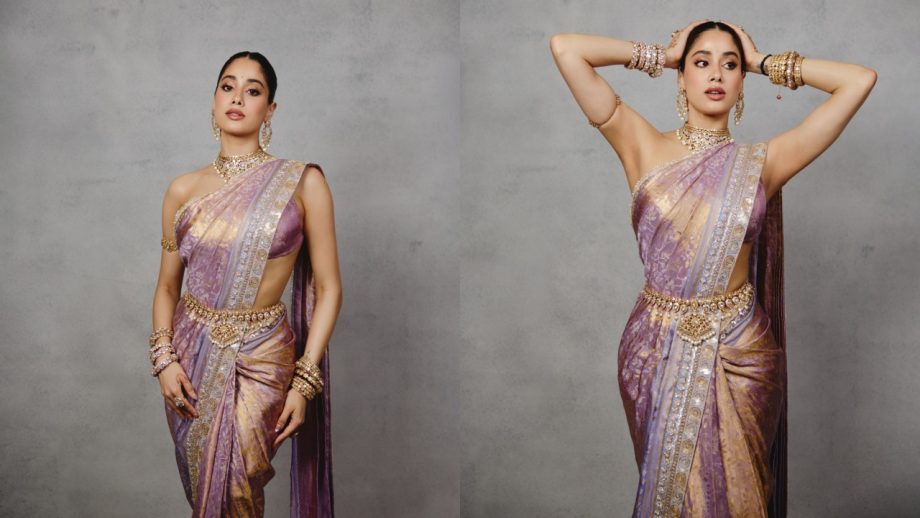 Janhvi Kapoor in a Custom Manish Malhotra Banarasi Saree for Anshula Kapoor and Rohan Thakkar's Wedding Reception 1