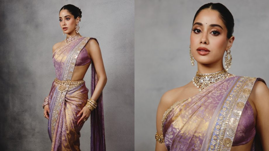 Janhvi Kapoor in a Custom Manish Malhotra Banarasi Saree for Anshula Kapoor and Rohan Thakkar's Wedding Reception 1