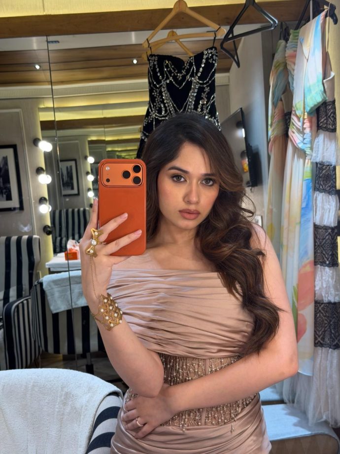 Jannat Zubair Stuns in a Draped Champagne Gown 1