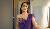 Niharika Konidela Rocks Embellished Purple Corset Saree