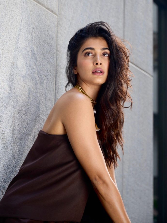 Pooja Hegde Serves Chic Brown Co-Ord Set Fashion 1
