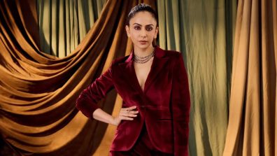 Rakul Preet Singh Burgundy Velvet Look Turns Heads