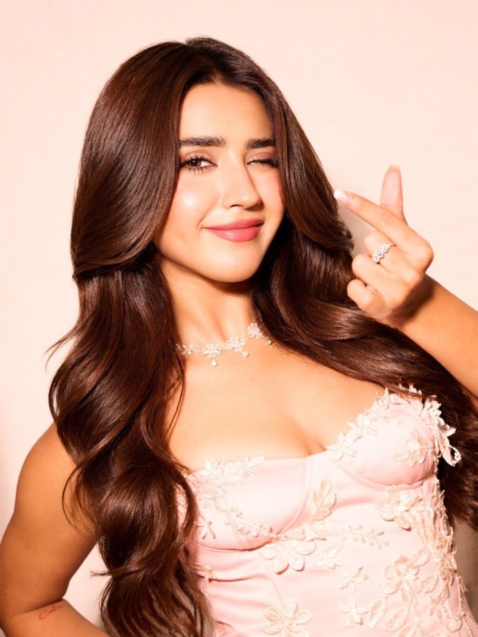 Roshni Walia Radiates Soft Glamour in a Blush Pink Floral Mini Dress 1