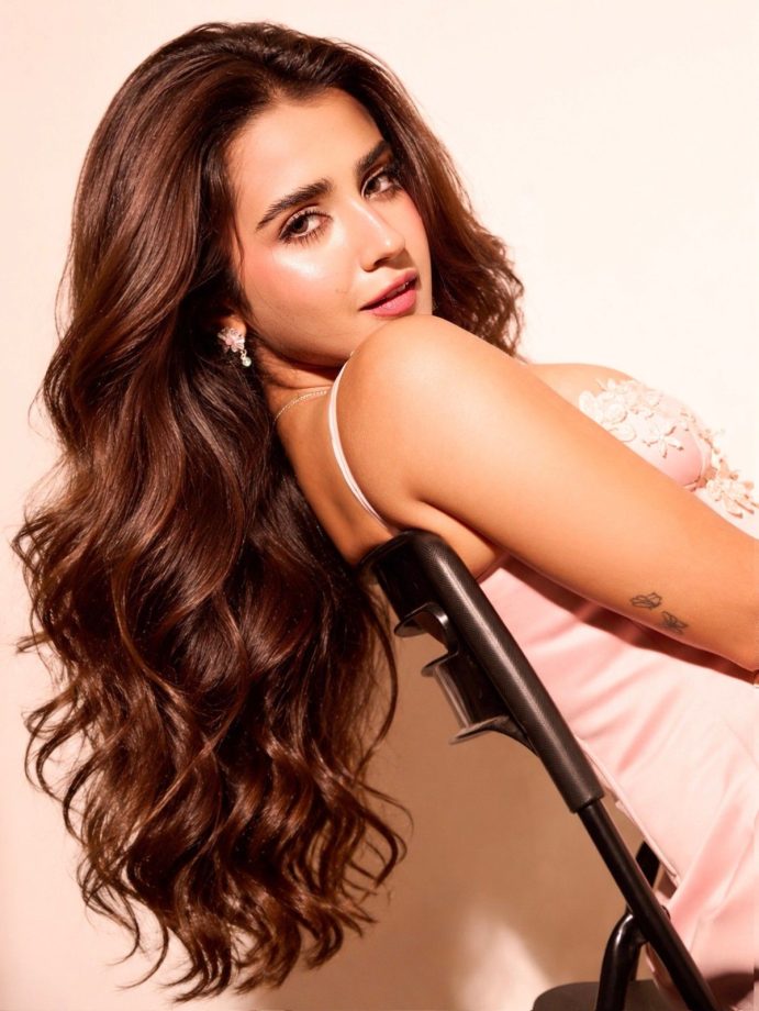 Roshni Walia Radiates Soft Glamour in a Blush Pink Floral Mini Dress 1