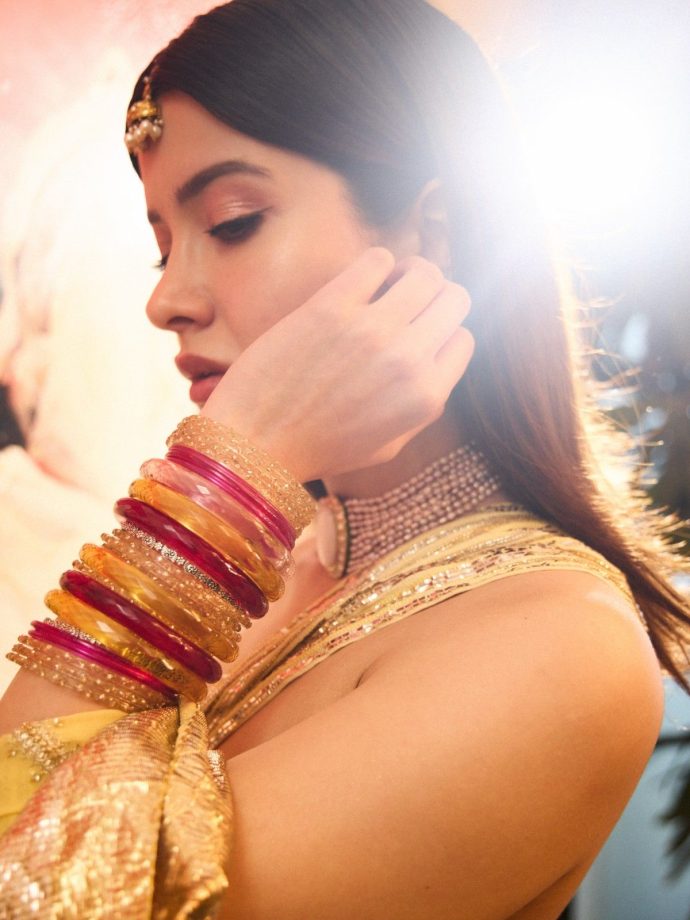 Shanaya Kapoor in a Radiant Yellow and Blush Pink Lehenga 1