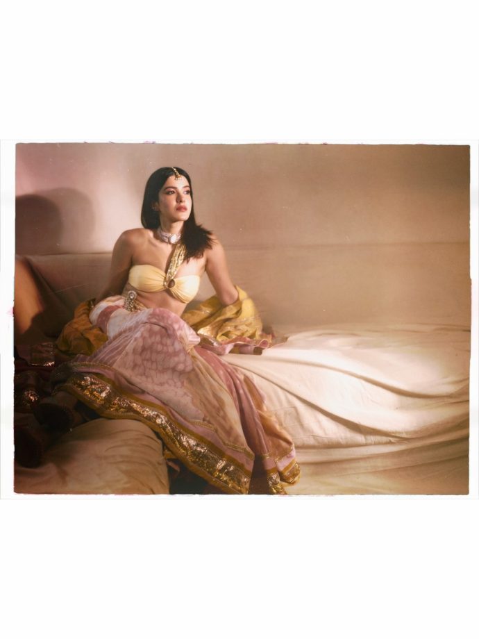 Shanaya Kapoor in a Radiant Yellow and Blush Pink Lehenga 1