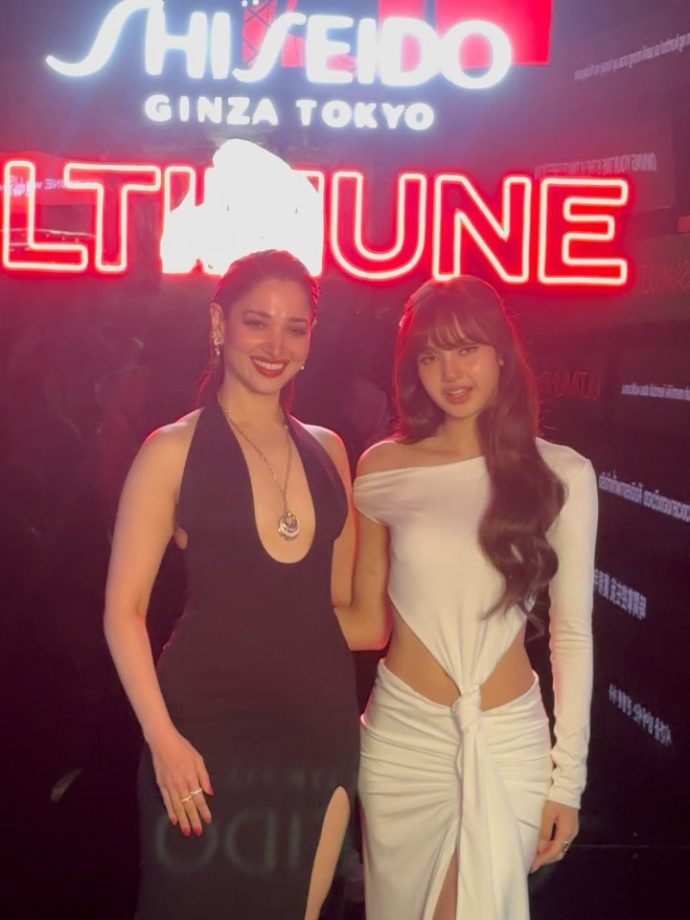 Tamannaah Bhatia Stuns in Black Plunging-Neck Gown While BLACKPINK’s Lisa Dazzles in White at Bangkok Beauty Gala 1