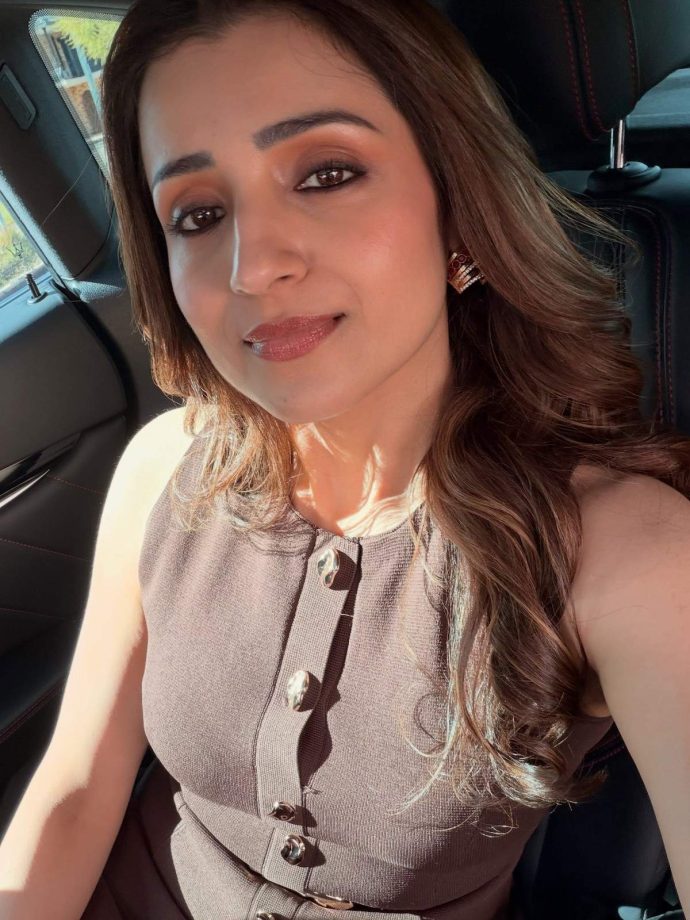 Trisha Krishnan Masters Power Dressing Chic Chocolate Brown Co-ord 1