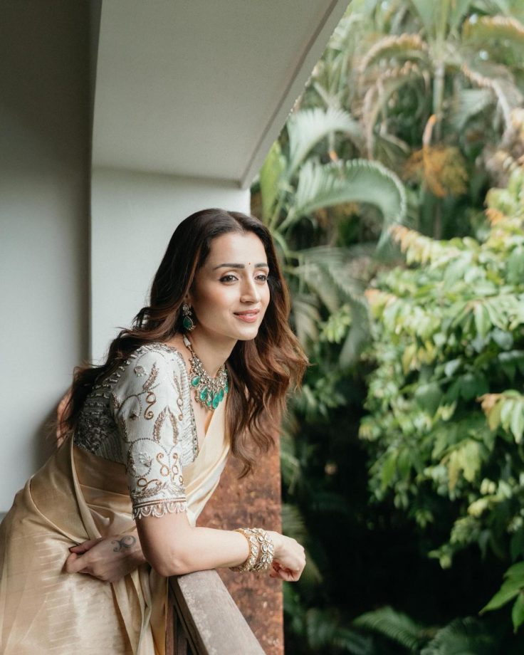 Trisha Krishnan's Fashion Game Is Unmatched in a Fiery Red Gown and Chic Off-White Saree 1