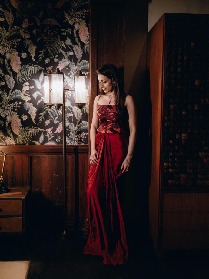 Trisha Krishnan's Fashion Game Is Unmatched in a Fiery Red Gown and Chic Off-White Saree 1