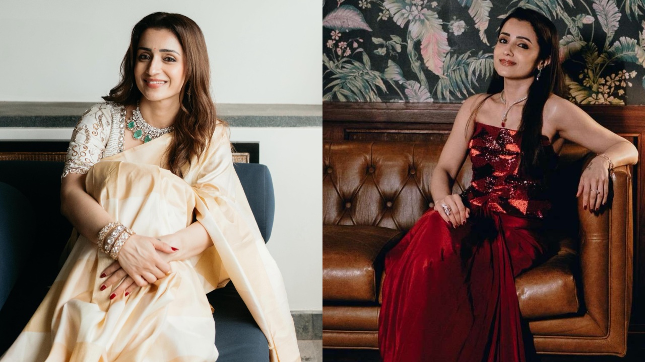 Trisha Krishnan's Fashion Game Is Unmatched in a Fiery Red Gown and Chic Off-White Saree 1