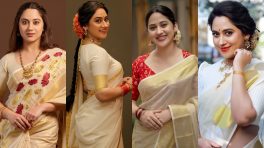 4 Kasavu Saree Looks by Miya George for Your Onam Wardrobe